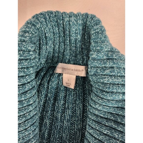 Womens Christopher & Banks Teal Sweater Size Large Cardigan - Picture 2 of 3